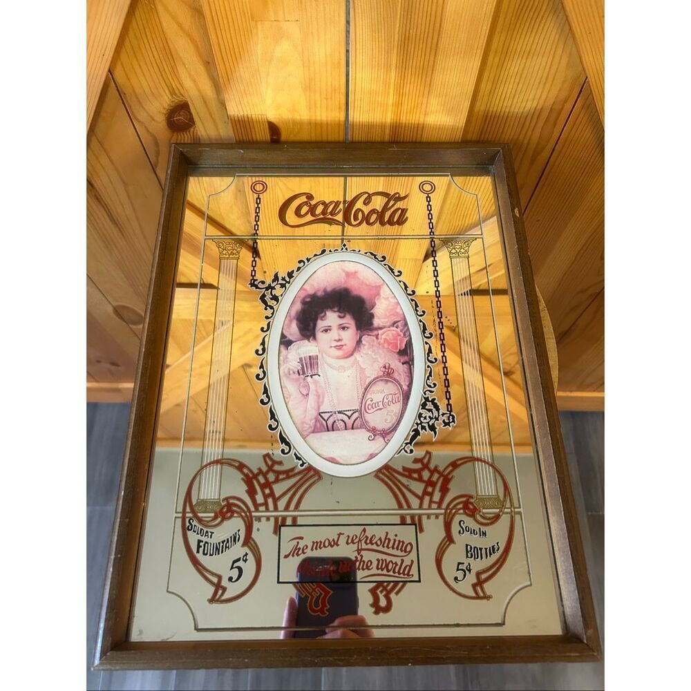 Vintage Coca Cola Framed Mirror (5663)